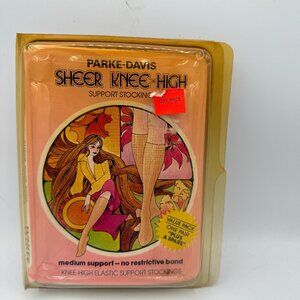 ✨ Vintage Parke-Davis Sheer Knee-High Support Stockings NOS | Small | Mod Art ✨